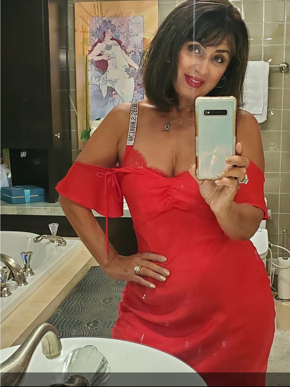 Express Red Asymmetrical Ruffled Mini Dress - Picture 2 of 2